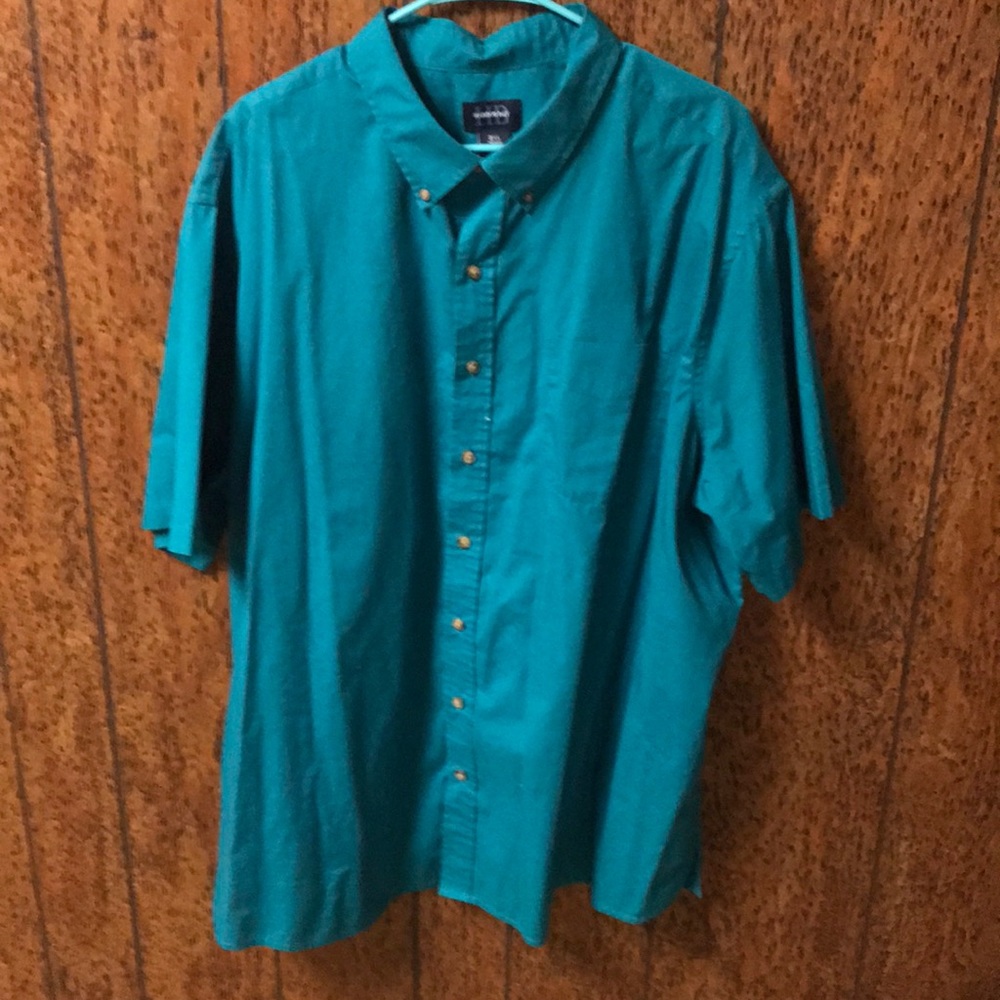 Harbor bay Green/teal button up shirt